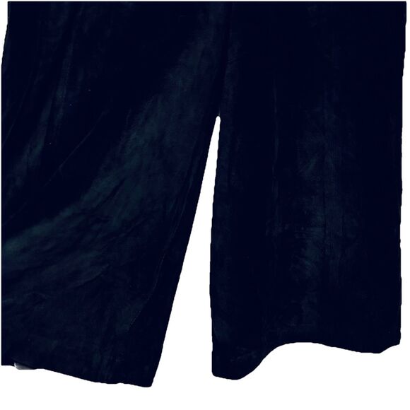 Vintage Black Silky Pig Suede Leather Lined Wide Leg Gaucho Pants Evan Davies 4 - Picture 2 of 6